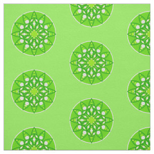 Mandala in tinten groen stof