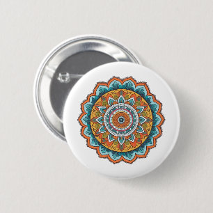 mandala in verschillende kleuren ronde button 5,7 cm