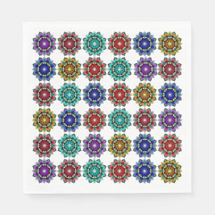 Mandala in verschillende kleuren servet