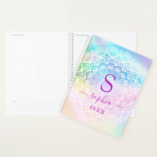 Mandala iridescent holographique élégant personnal (Devant avec enveloppe)