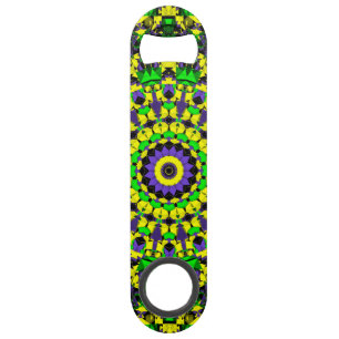 Mandala jaune, vert, violet