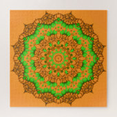 Mandala Jigsaw Puzzle Orange 3D Art (Horizontal)