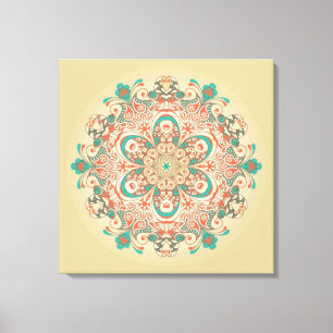 Mandala Kaleidoscoop - Ingepakt Canvas Afdruk