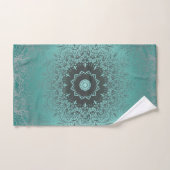 Mandala kaleidoscope en mosaïque vert motif o (Serviette à main)