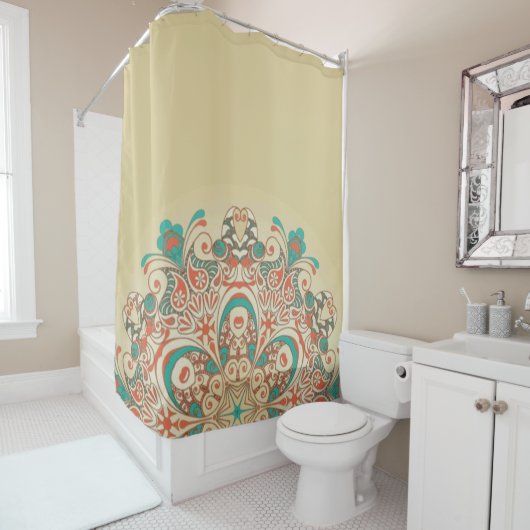 Mandala Kaleidoscope Mosaïque - Rideau de douche (En situation)