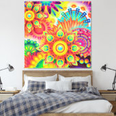 Mandala kaléidoscopique Coussin déco coloré (Insitu(Chambre))