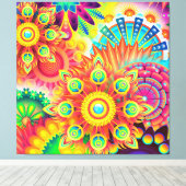 Mandala kaléidoscopique Coussin déco coloré (Insitu (Plancher de Bois))