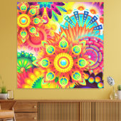Mandala kaléidoscopique Coussin déco coloré (Insitu(Salon))