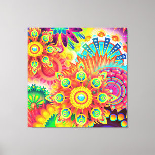Mandala kaléidoscopique Coussin déco coloré