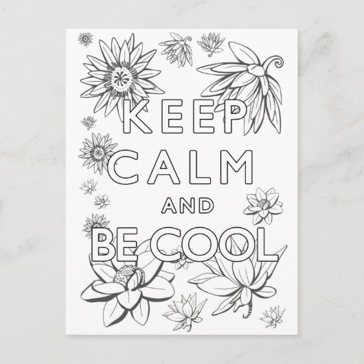 Mandala keep calm and be cool briefkaart (Voorkant)