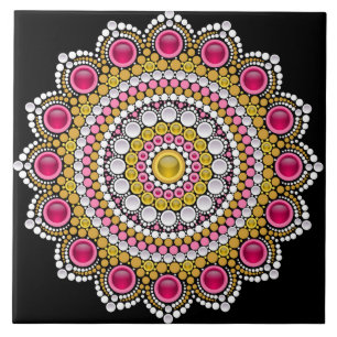 Mandala keramische tegel tegeltje