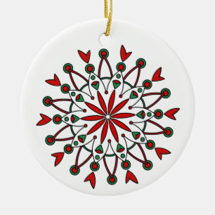 Mandala kerstversiering keramisch ornament