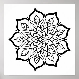 Mandala Kleurposter – Heilige Geometrie Muurkunst Poster