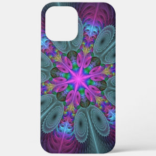 Mandala Kleurrijk Slaande Fractale Kunst Kaleidosc iPhone 12 Pro Max Hoesje