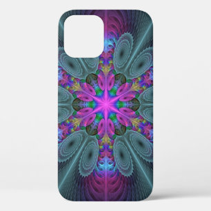 Mandala Kleurrijk Slaande Fractale Kunst Kaleidosc iPhone 12 Hoesje