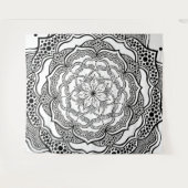 Mandala Kunst Boho Chic Elegant Zwart Wit Trippy Wandkleed (Voorkant (horizontaal))