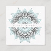 Mandala Lace Lt. Blue ID478 Vierkante Visitekaartje (Voorkant)