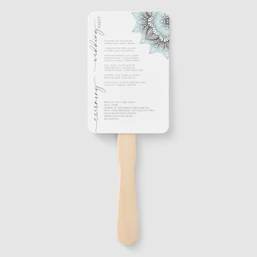 Mandala Lace Rev Wedding Welcome Lt. Blue ID968 Handwaaier (Achterkant)