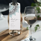 Mandala Lace Wedding Dank je. Blauwe ID968 Flessenhanger