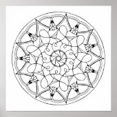 Mandala Large Adult Coloring Poster (Voorkant)