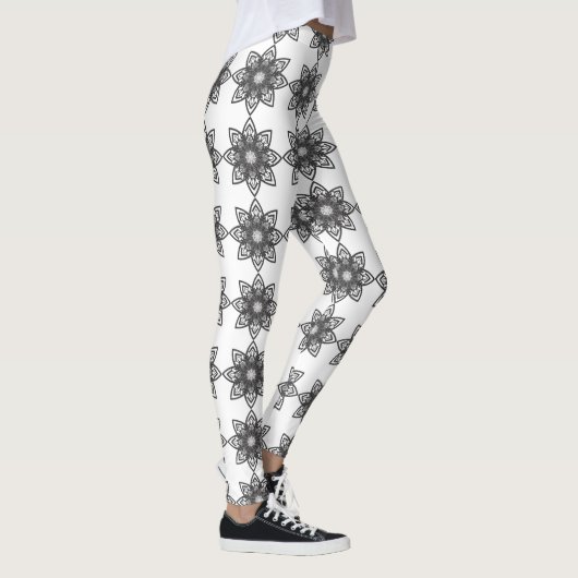 Mandala Leggings noirs et blancs (Droite)