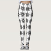 Mandala Leggings noirs et blancs (Devant)