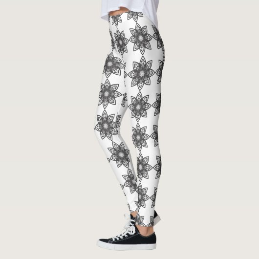 Mandala Leggings noirs et blancs (Gauche)