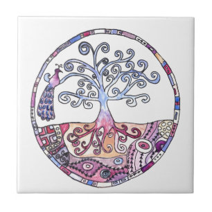 Mandala - Levensboom in het Paradijs Tegeltje