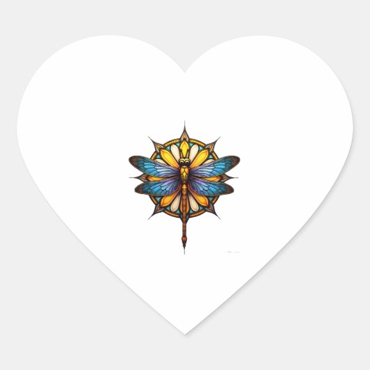 Mandala Libel Lichtgevende Heilige Geometrie Spiri Hart Sticker (Voorkant)