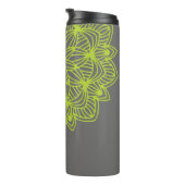 Mandala Lime Green Gray Persoonlijk legant Thermosbeker (Geroteerd rechts)