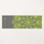 Mandala Lime Green Grey Personalized (1 zijde) Yogamat (Voorkant (horizontaal))
