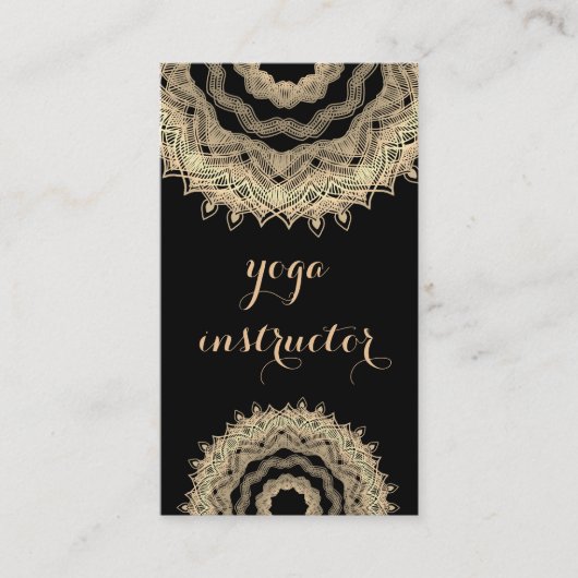 MANDALA LOGO GEPERSONALISEERD YOGA INSTRUCTOR VISITEKAARTJE (Voorkant)
