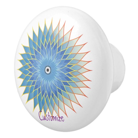 Mandala Lotus Blossom Thunder_Cove Keramische Knop (Rechts)