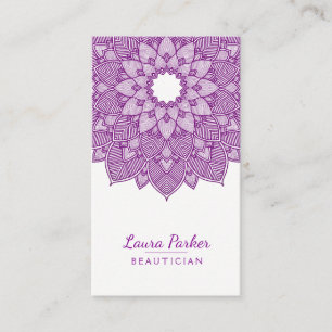 Mandala Lotus Flower Yoga Meditation Paars Visitekaartje