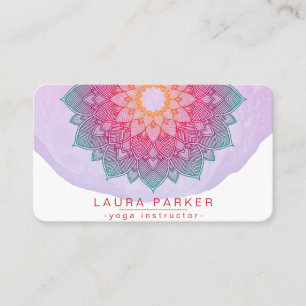 Mandala Lotus Flower Yoga Pink Holistic Business C Visitekaartje