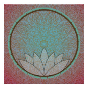 Mandala Lotus Meditation Circle Poster Perfect Poster