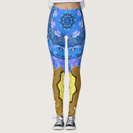 Mandala Magisch Blauw & Goud Leggings