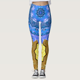 Mandala Magisch Blauw & Goud Leggings