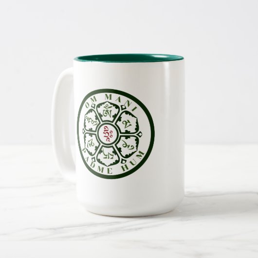 Mandala Mantra 2-tone koffie Mok (Voorkant links)