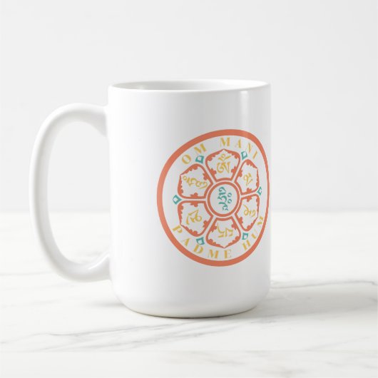 Mandala Mantra Mug à café à deux tons (Gauche)