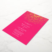 Mandala Mariage Foil Invitation Pink Delicate or (Rotation)