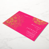 Mandala Mariage Foil Invitation Pink Delicate or (Rotation)