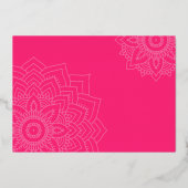 Mandala Mariage Foil Invitation Pink Delicate or (Verso)