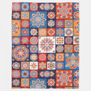 Mandala/Marokkaans Tile Pattern Fleece Deken