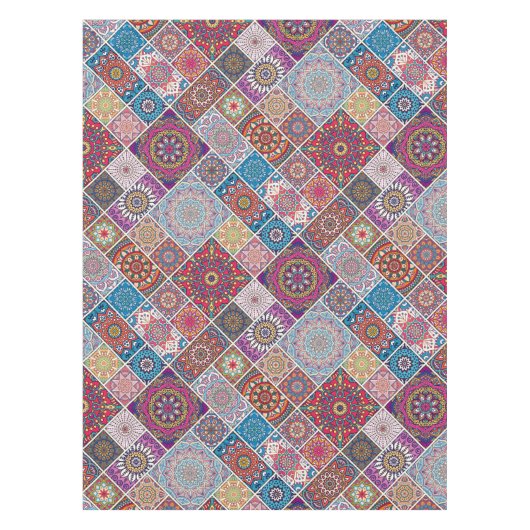 Mandala/Marokkaans Tile Pattern Tafelkleed (Voorkant)