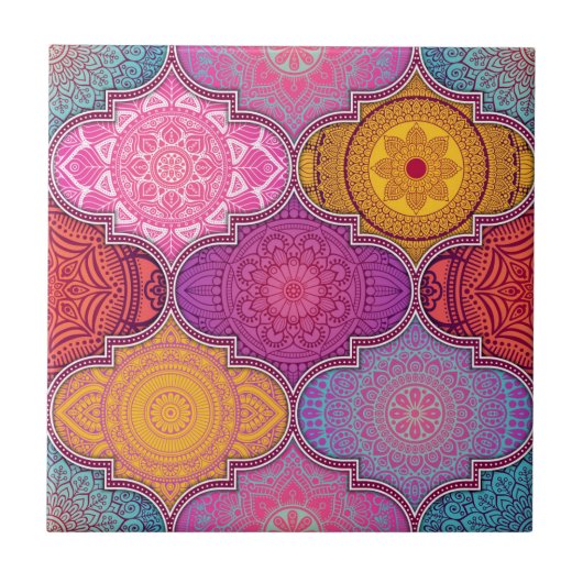 Mandala/Marokkaans Tile Pattern  Tegeltje (Voorkant)