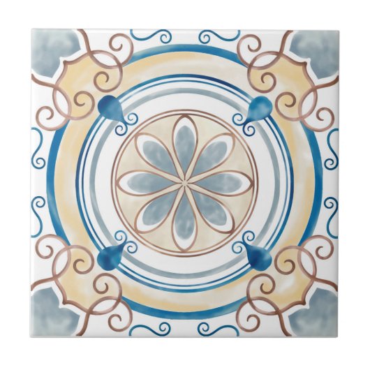 Mandala/Marokkaans Tile Pattern  Tegeltje (Voorkant)