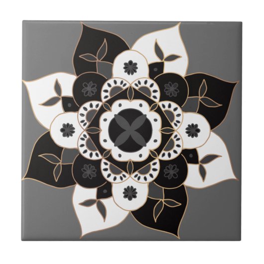 Mandala/Marokkaans Tile Pattern Tegeltje (Voorkant)