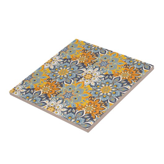 Mandala/Marokkaans Tile Pattern  Tegeltje (Zijkant)