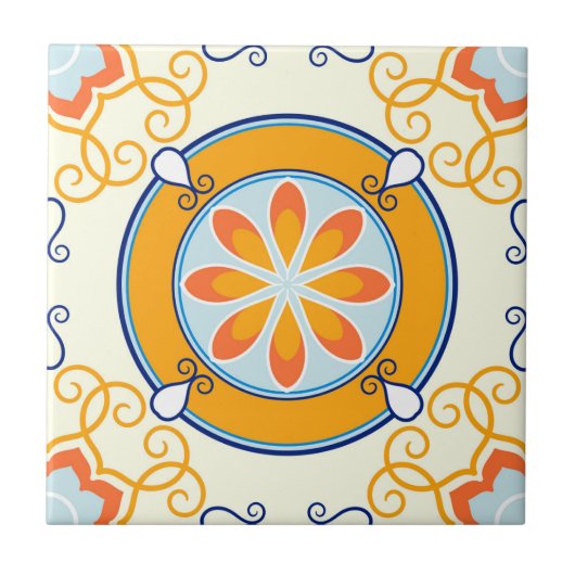 Mandala/Marokkaans Tile Pattern Tegeltje (Voorkant)